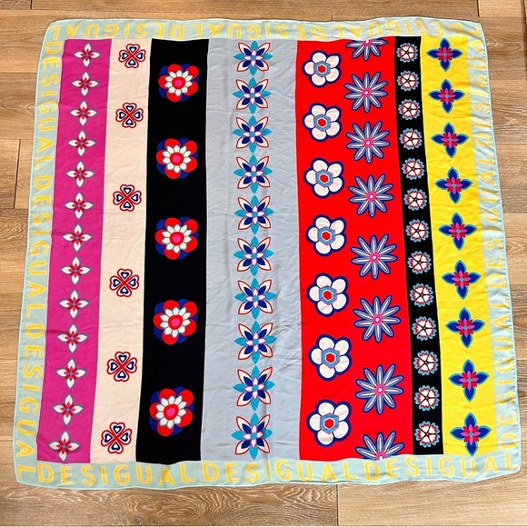 Desigual Large Square Garden Scarf - Picture 5 of 7